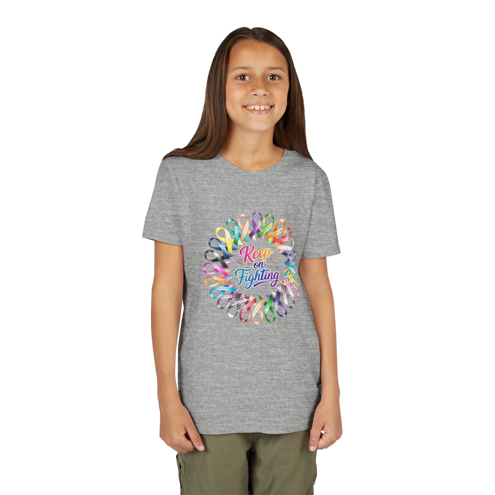 Youth Tee "Keep on Fighting" Cancer Awareness
