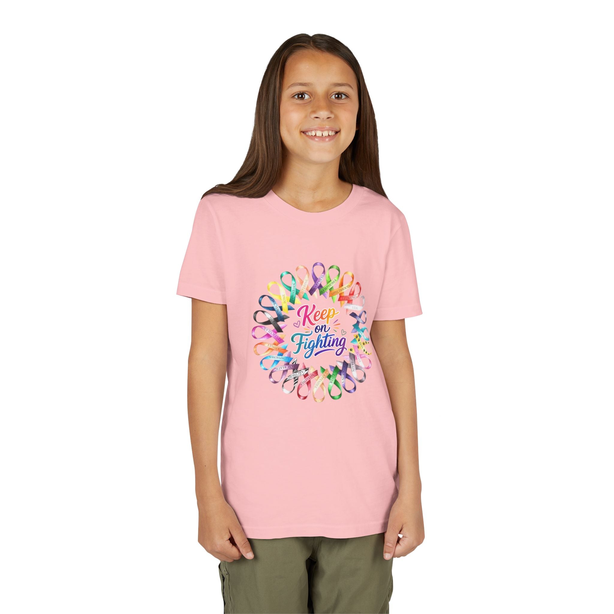 Youth Tee "Keep on Fighting" Cancer Awareness