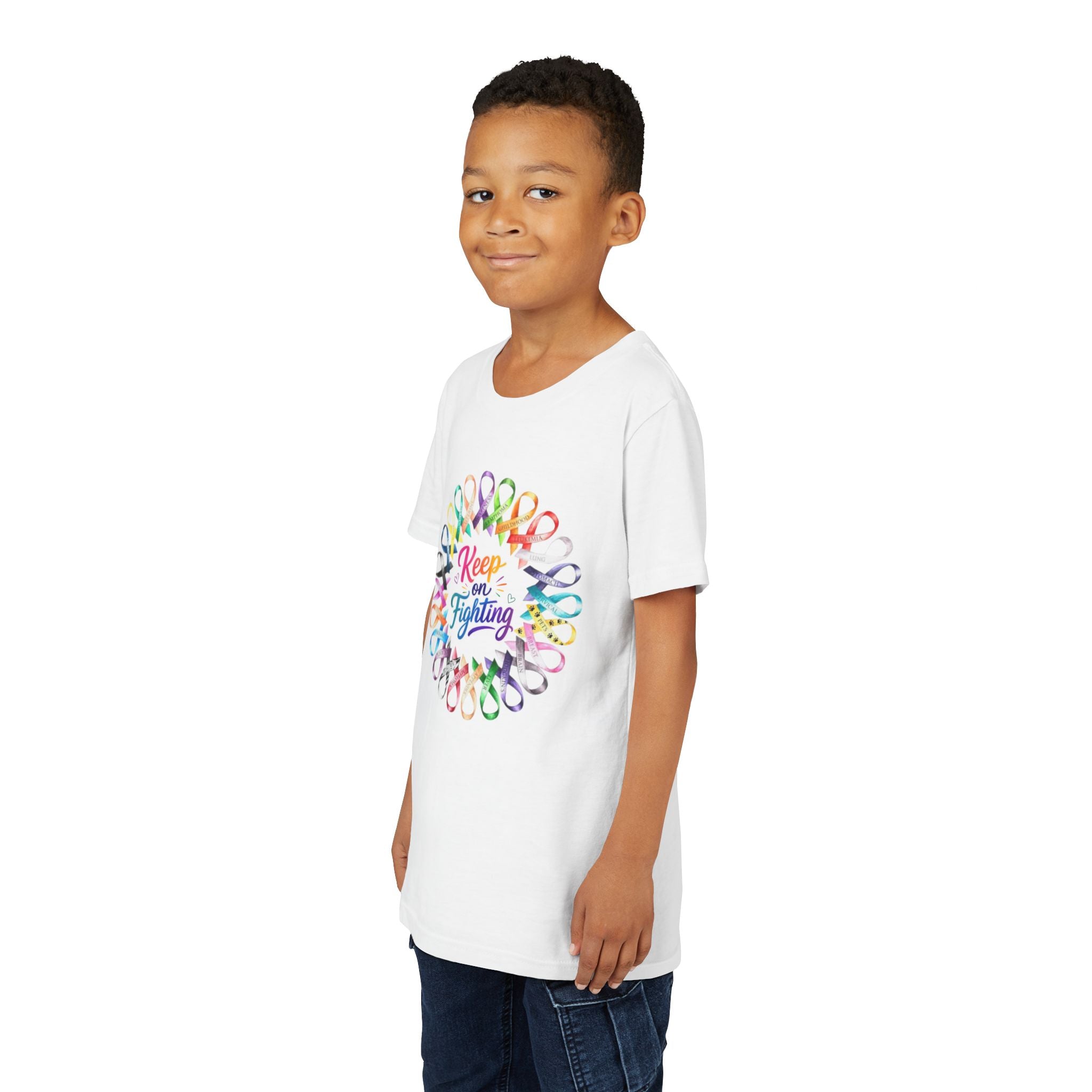 Youth Tee "Keep on Fighting" Cancer Awareness
