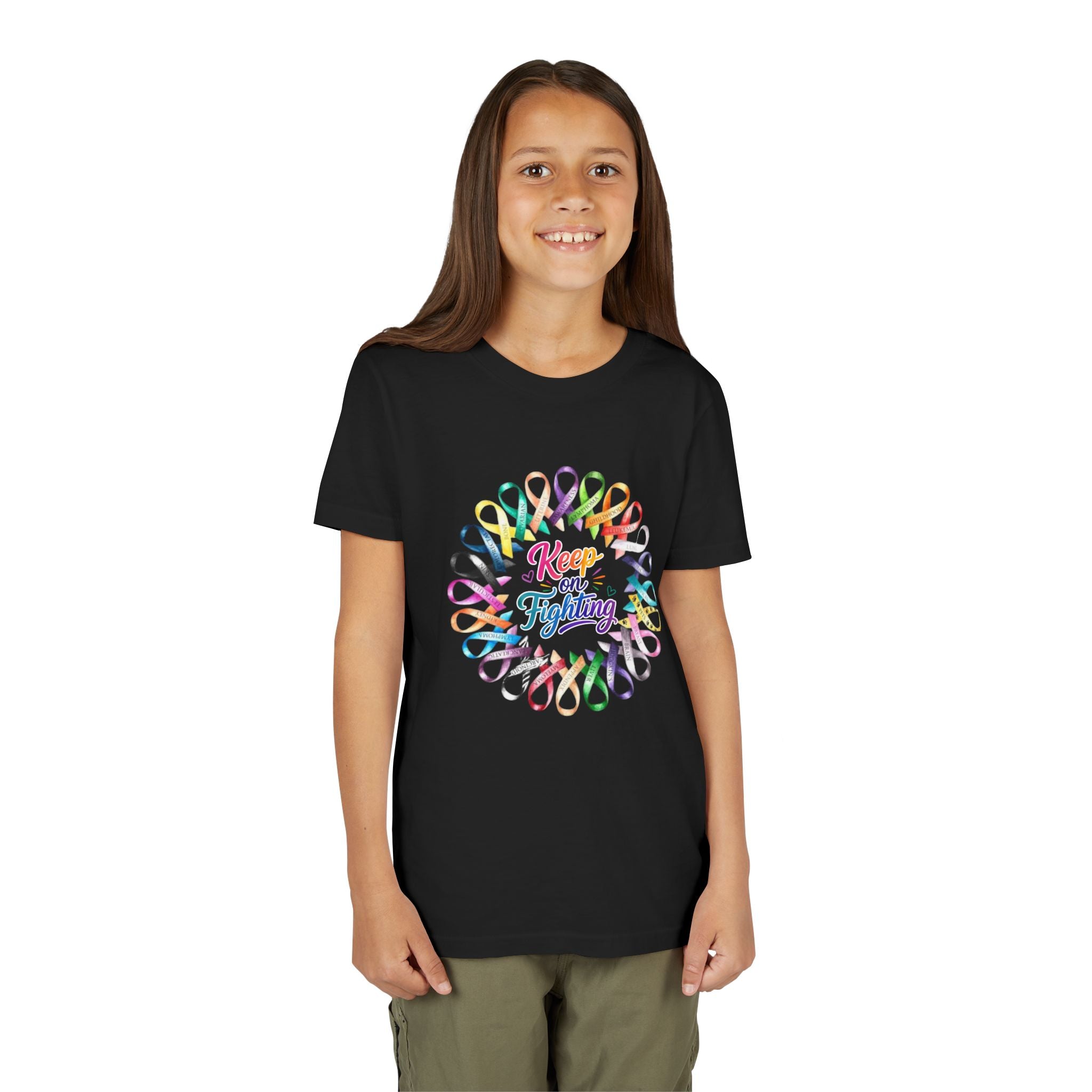 Youth Tee "Keep on Fighting" Cancer Awareness