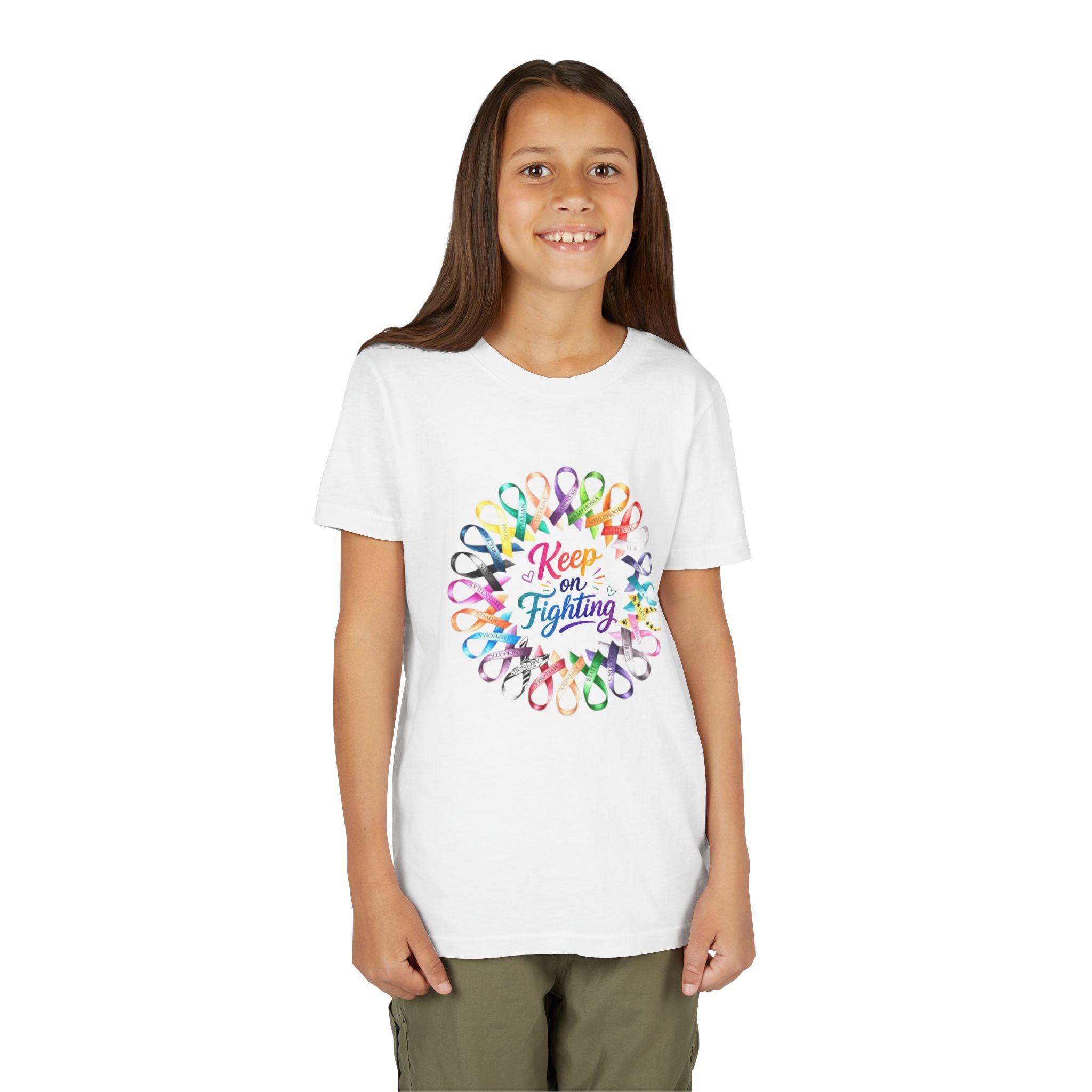 Youth Tee "Keep on Fighting" Cancer Awareness